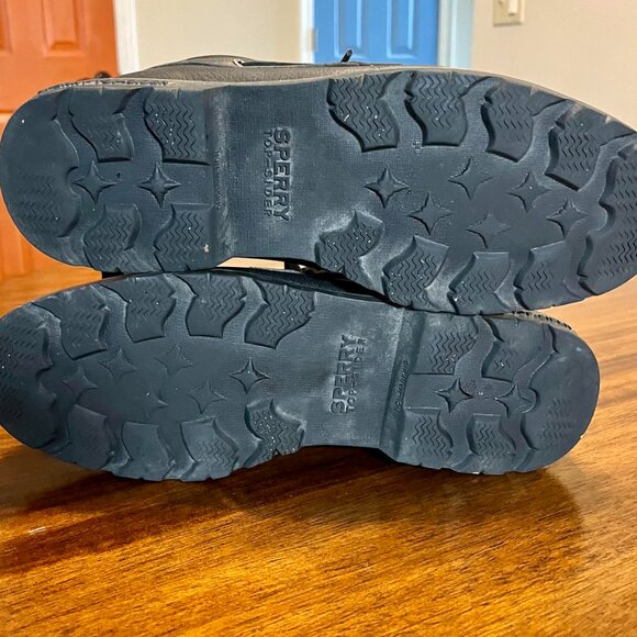 Men's Sperry Top-Sider Moc-Toe Lug Black Leather Waterproof Boots Size 10.5 - Picture 6 of 8